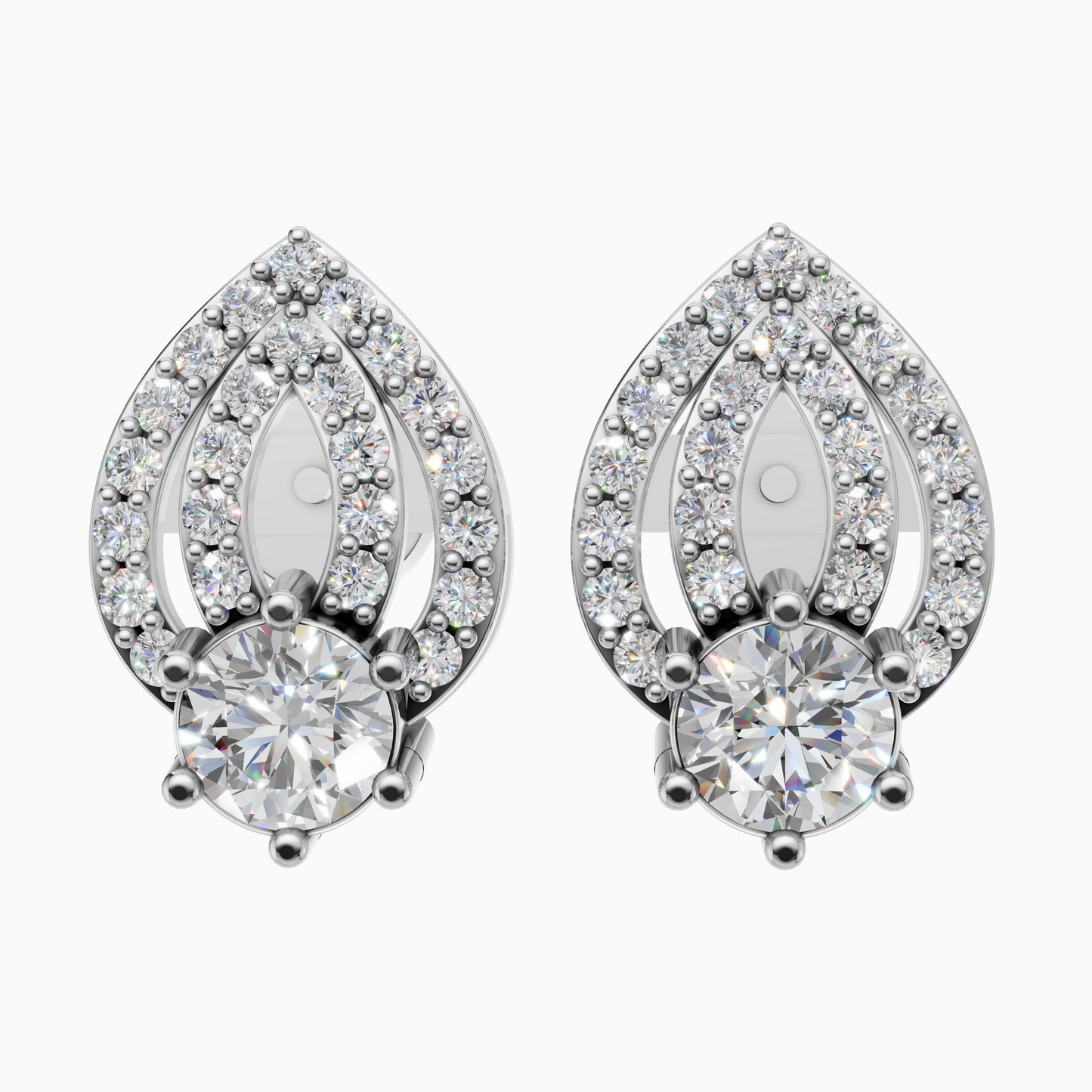 Silver Royal Tear Drop Statement Earrings