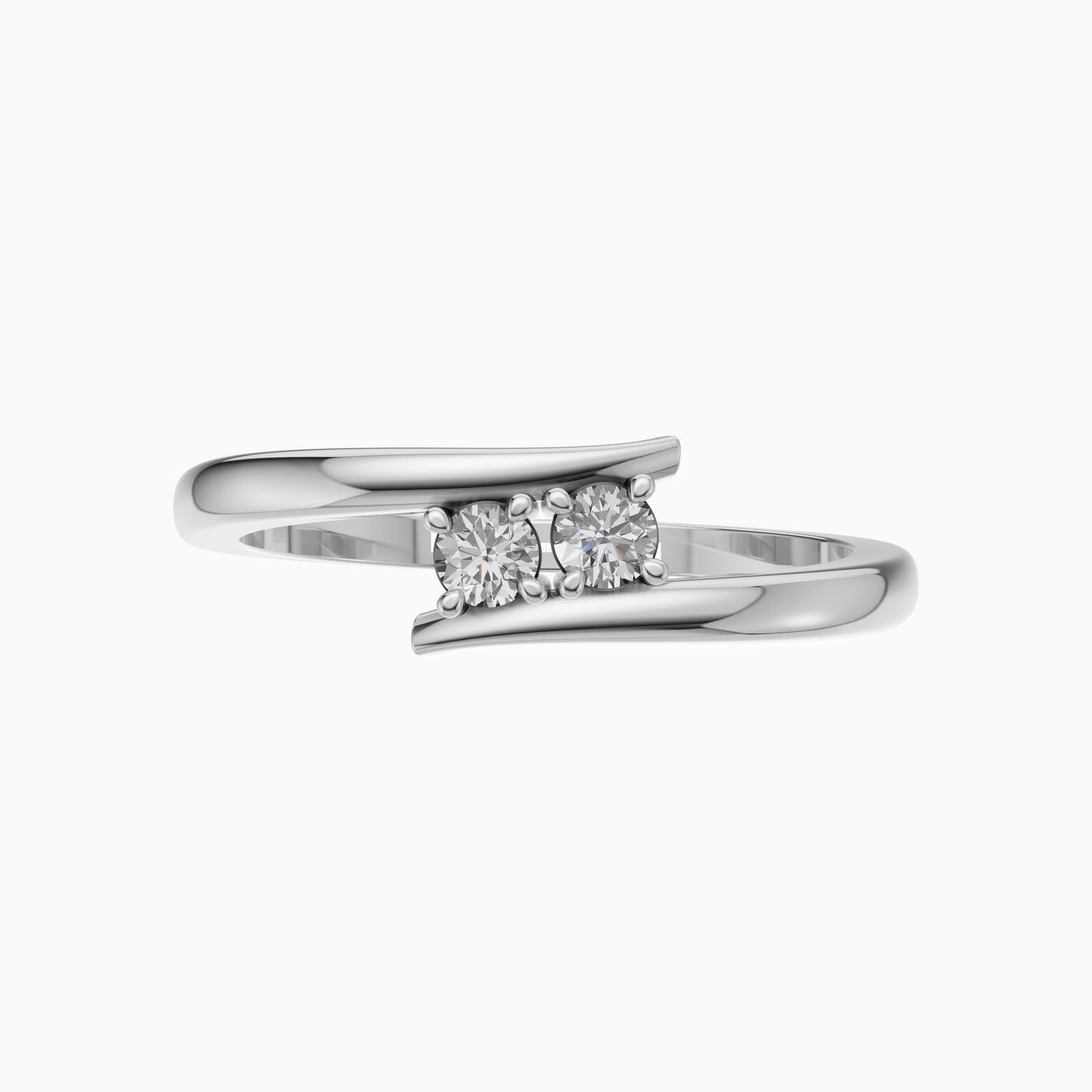 Silver Open Wrap Solitaire Ring