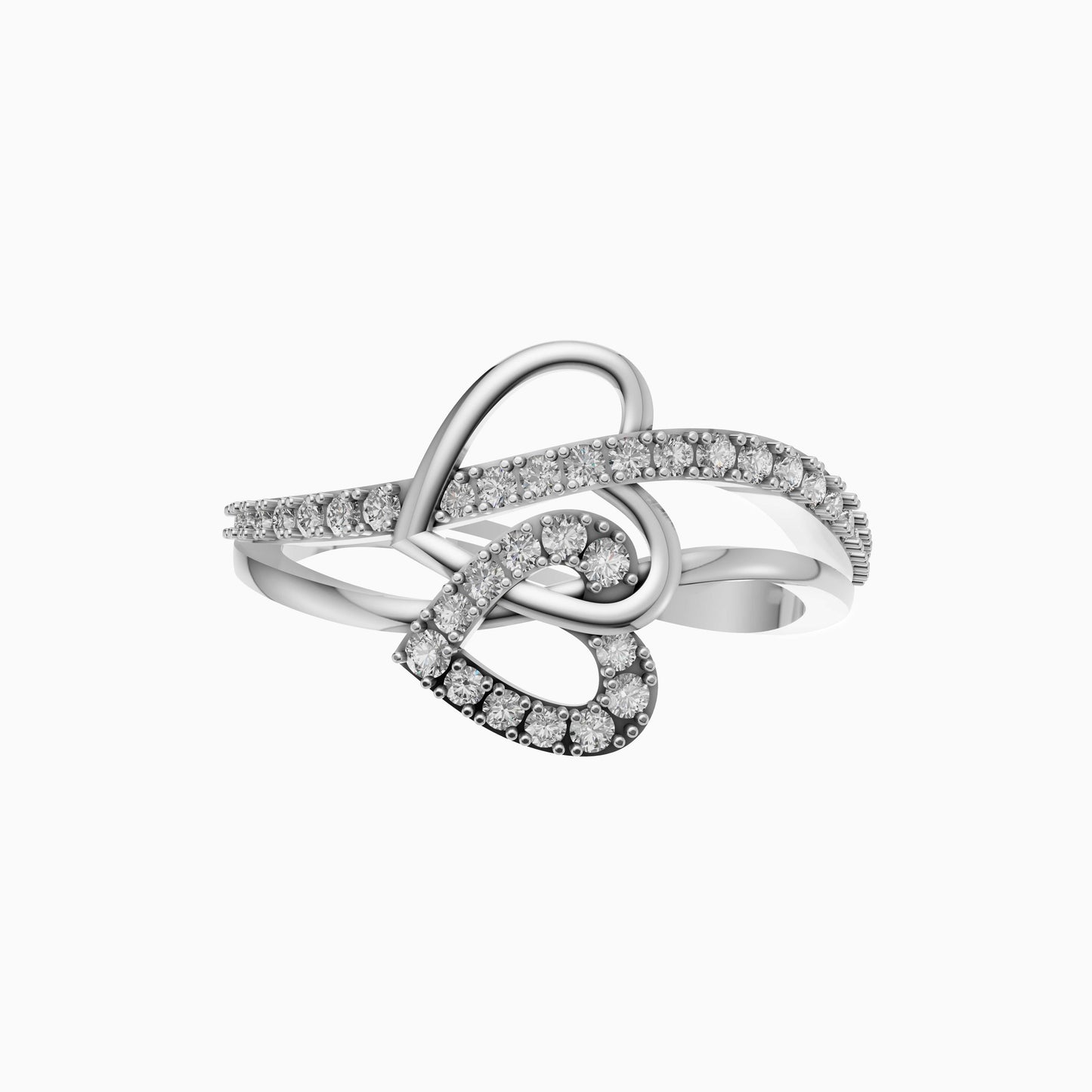 Silver Layered Solitaire Wrap Ring