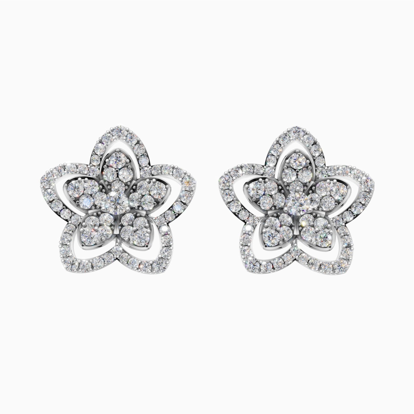 Silver Blooming Flora Earrings