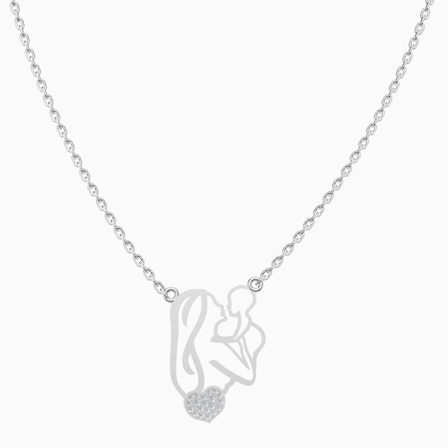 Silver Mother and Child Pendant