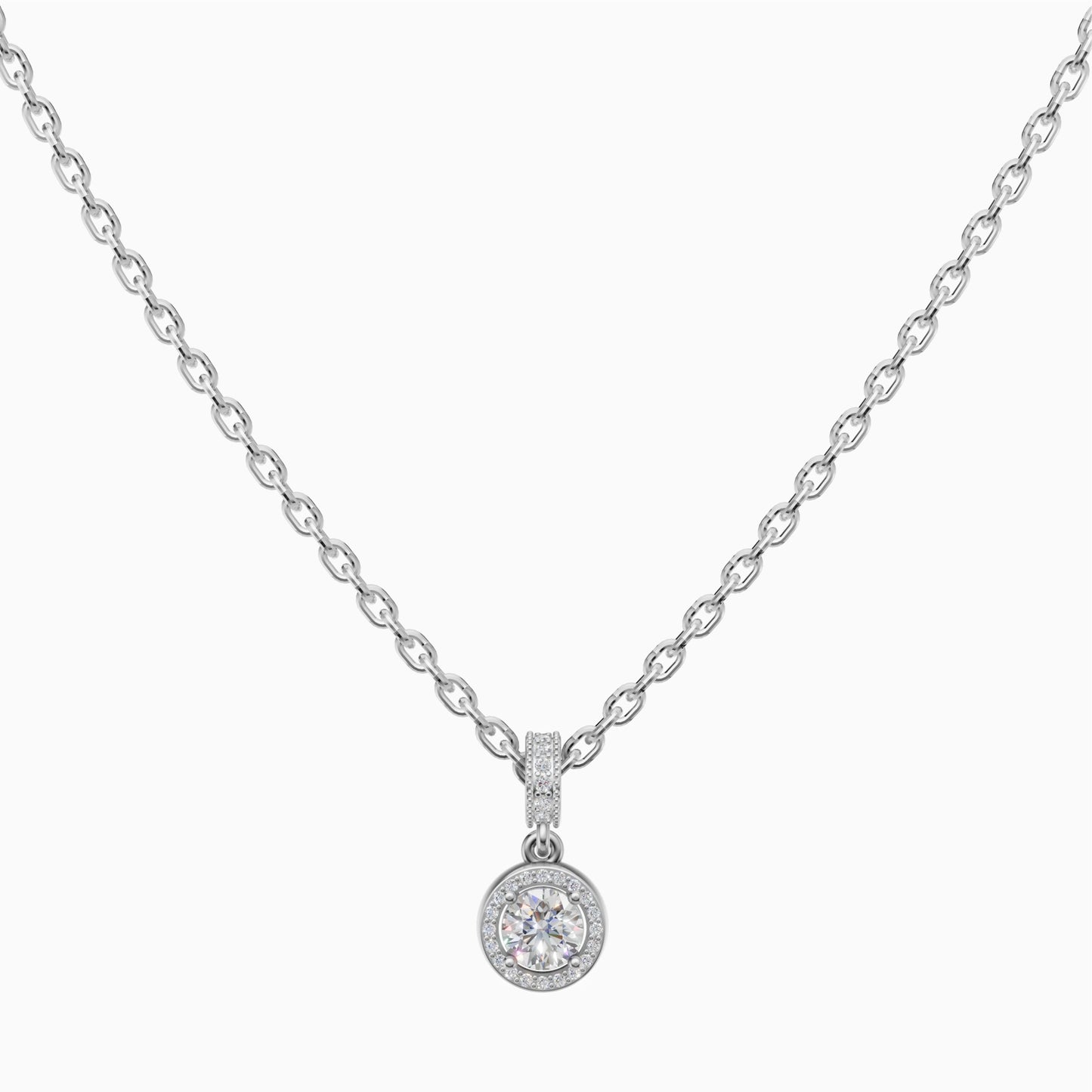 Silver White Stone Pendant