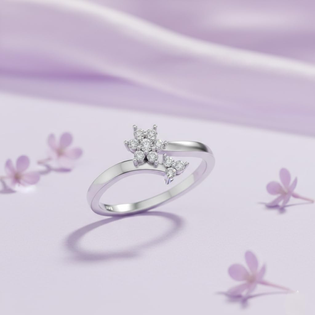 Silver Floral Wrap Ring