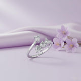 Silver Three Stone Wrap Ring