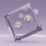 Silver Celestial Halo Stud Earrings