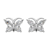 Silver Butterfly Aura Stud Earrings