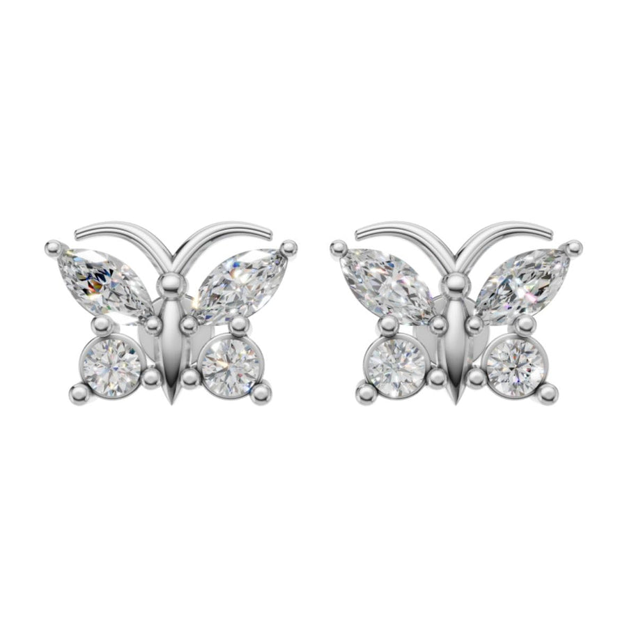 Silver Butterfly Aura Stud Earrings