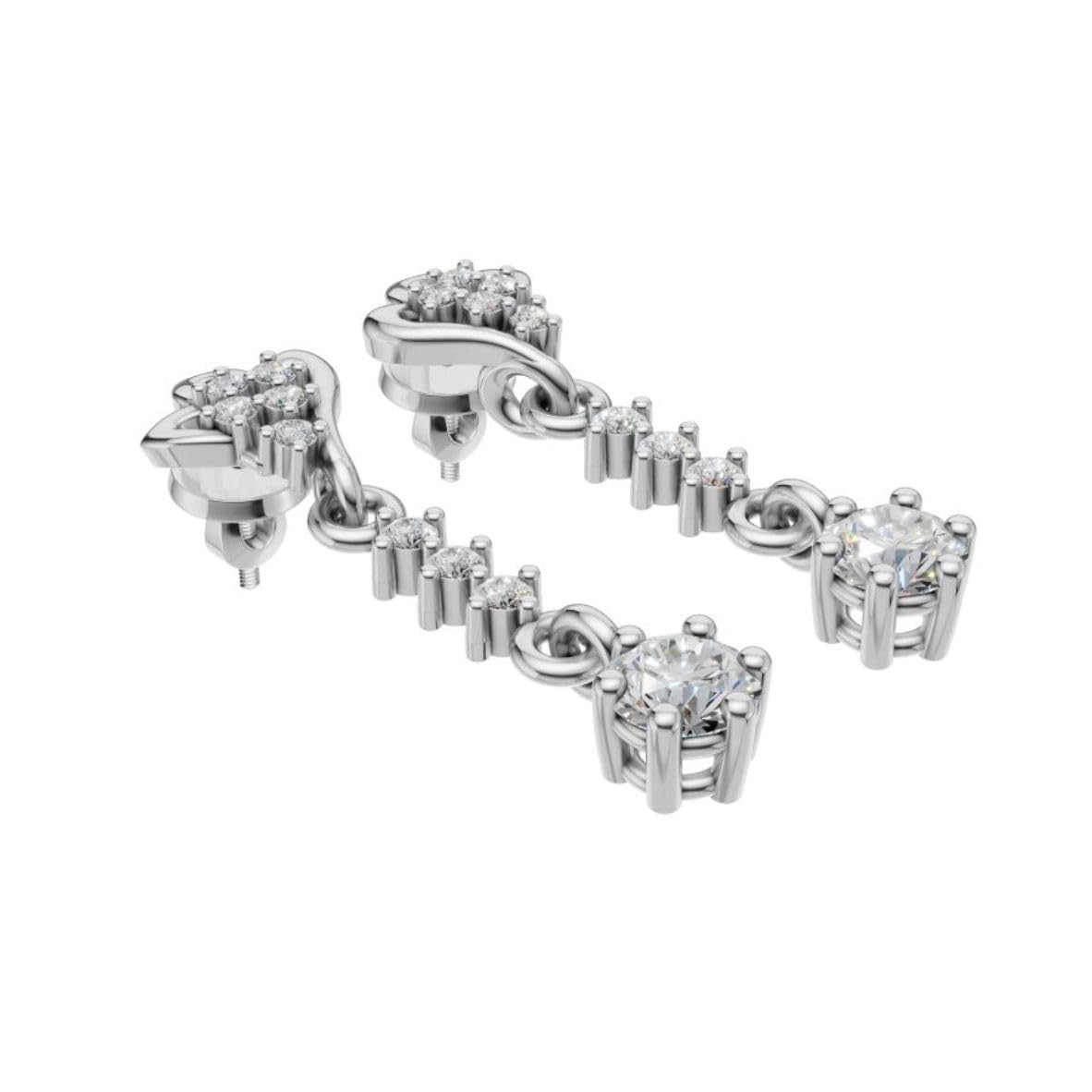 Silver Floral Drop Earrings