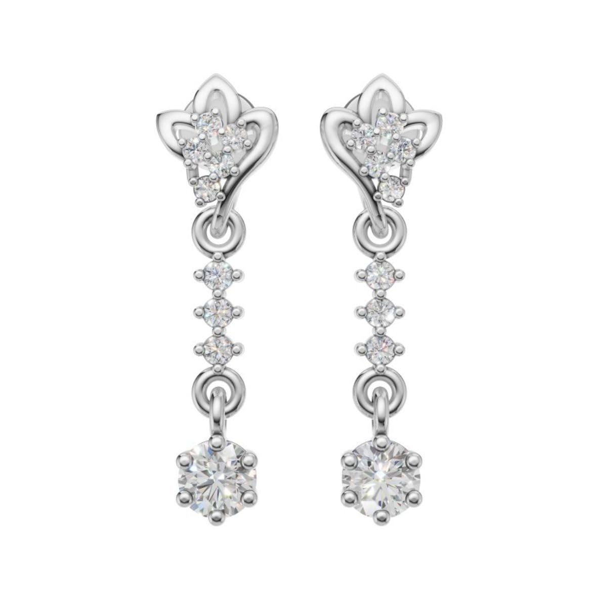 Silver Floral Drop Earrings