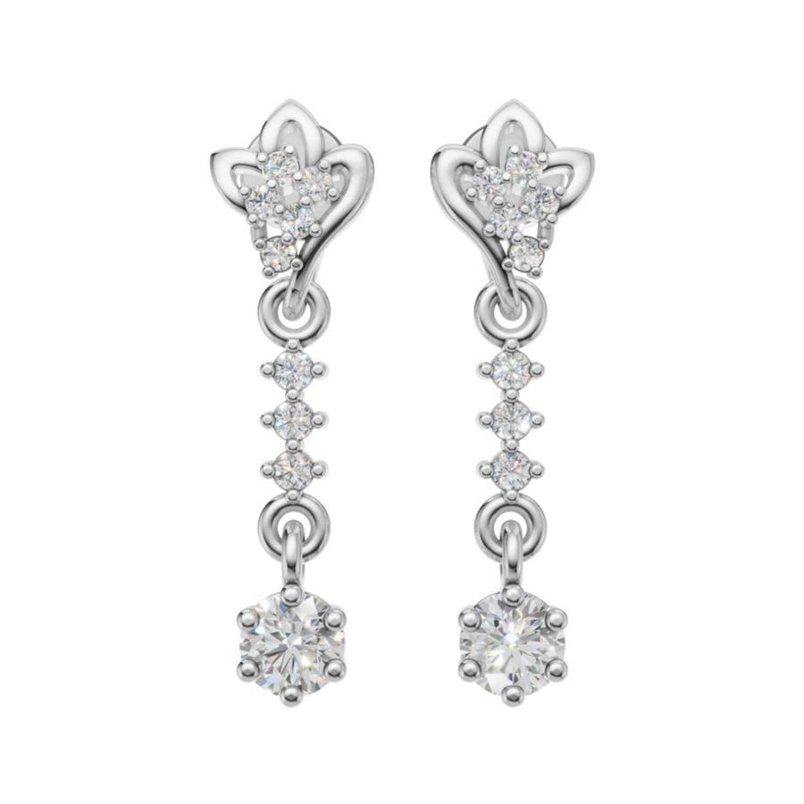 Silver Floral Drop Earrings