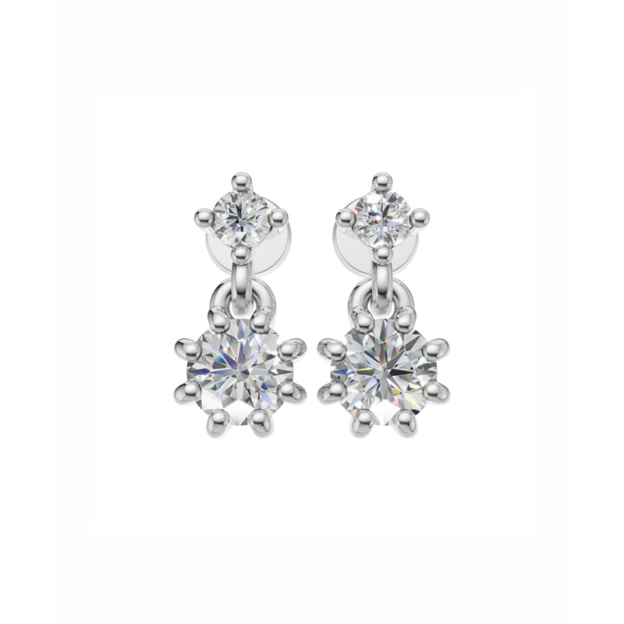 Silver Twin Radiant Drop Earrings