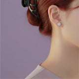 Silver Celestial Halo Stud Earrings