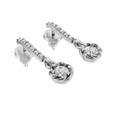 Silver Crystal Drop Bar Earrings