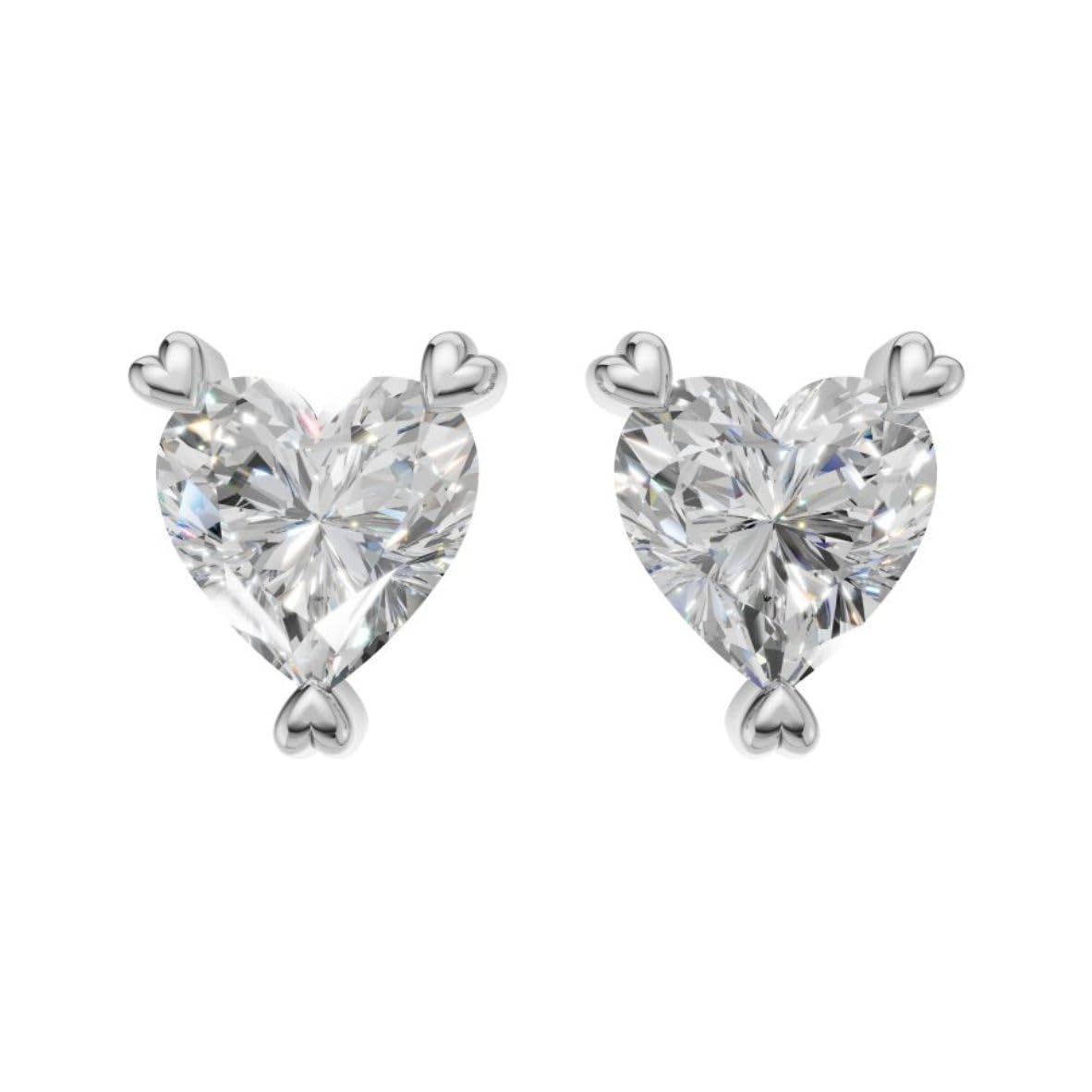 Silver Eternal Heart Crystal Earrings