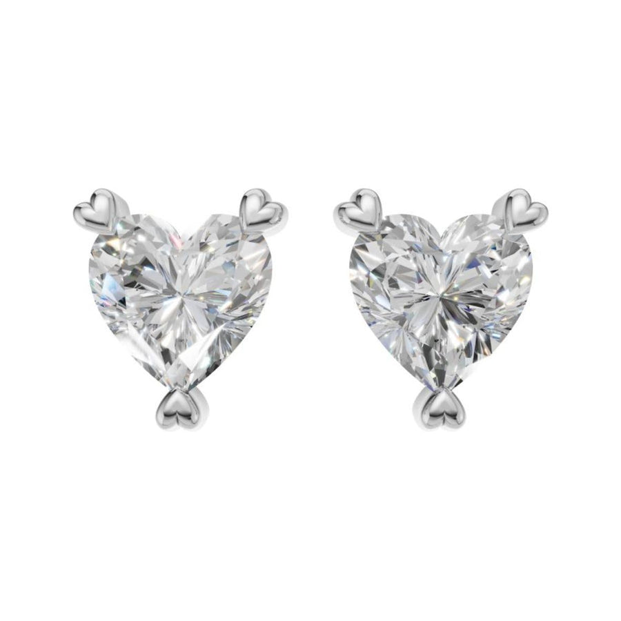 Silver Eternal Heart Crystal Earrings