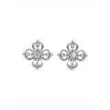 Silver Regal Petal Cluster Earrings