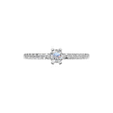 Silver Side-Stone Solitaire Ring