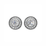 Silver Celestial Halo Stud Earrings