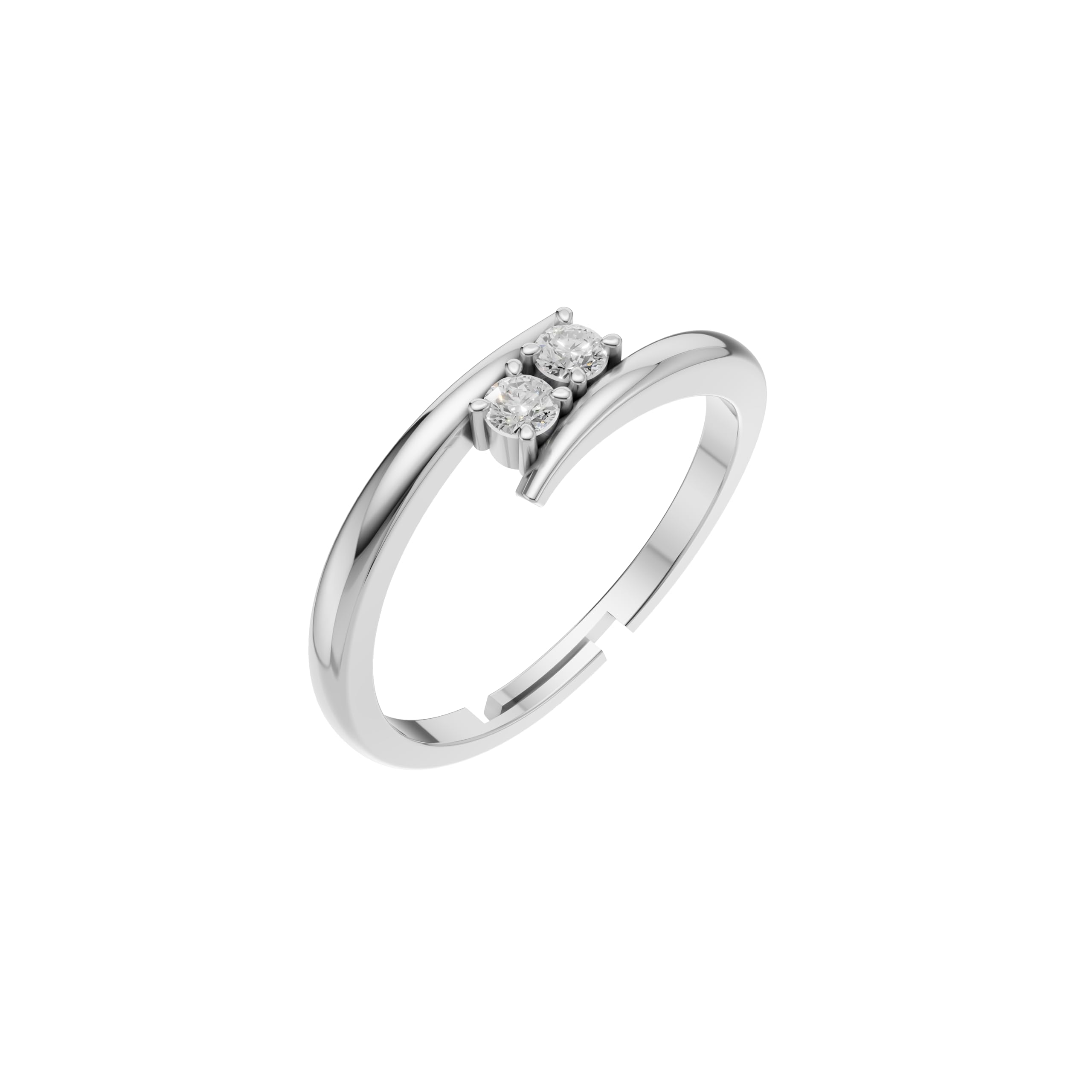 Silver Open Wrap Solitaire Ring