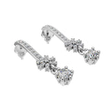 Silver Linear Drop Earrings