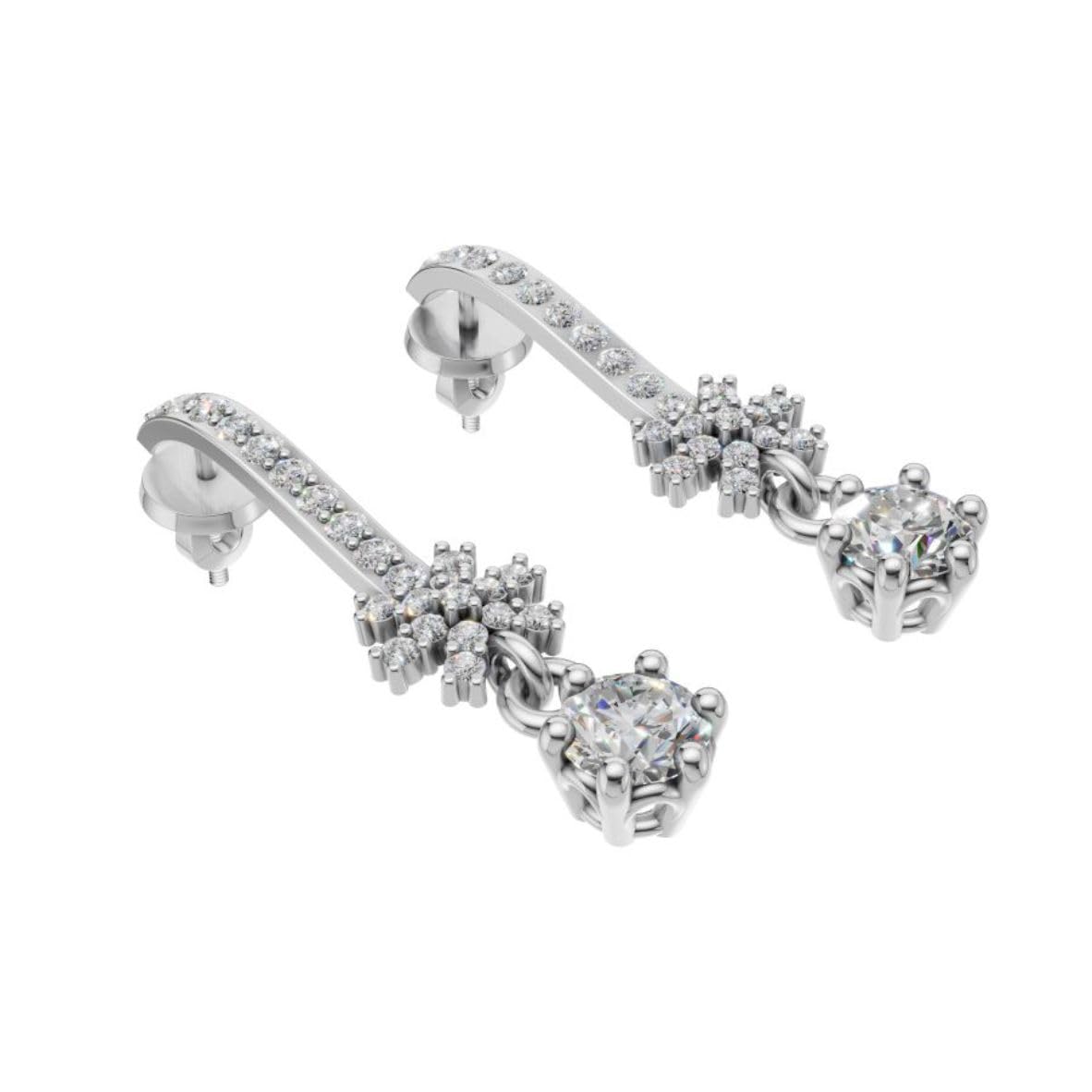 Silver Linear Drop Earrings