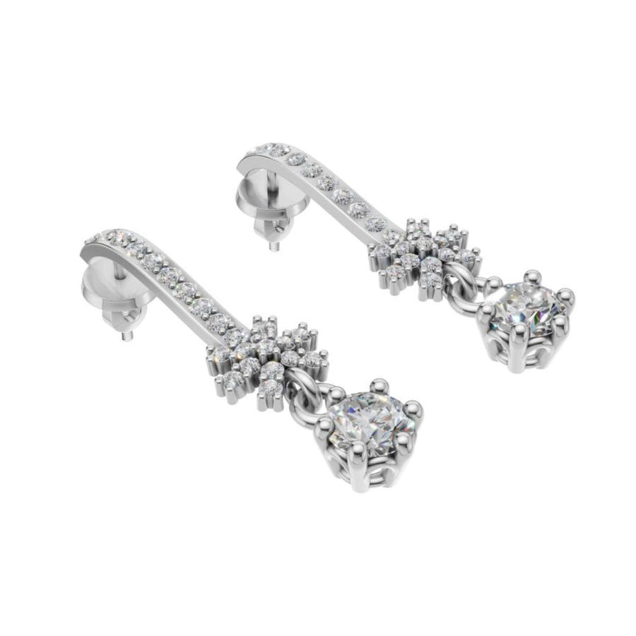 Silver Linear Drop Earrings
