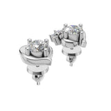 Silver Twinkling Heart Stud Earrings