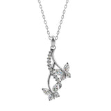 Silver Drop Butterfly Pendant