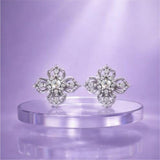 Silver Regal Petal Cluster Earrings