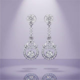 Silver Dazzling Cascade Drop Earrings