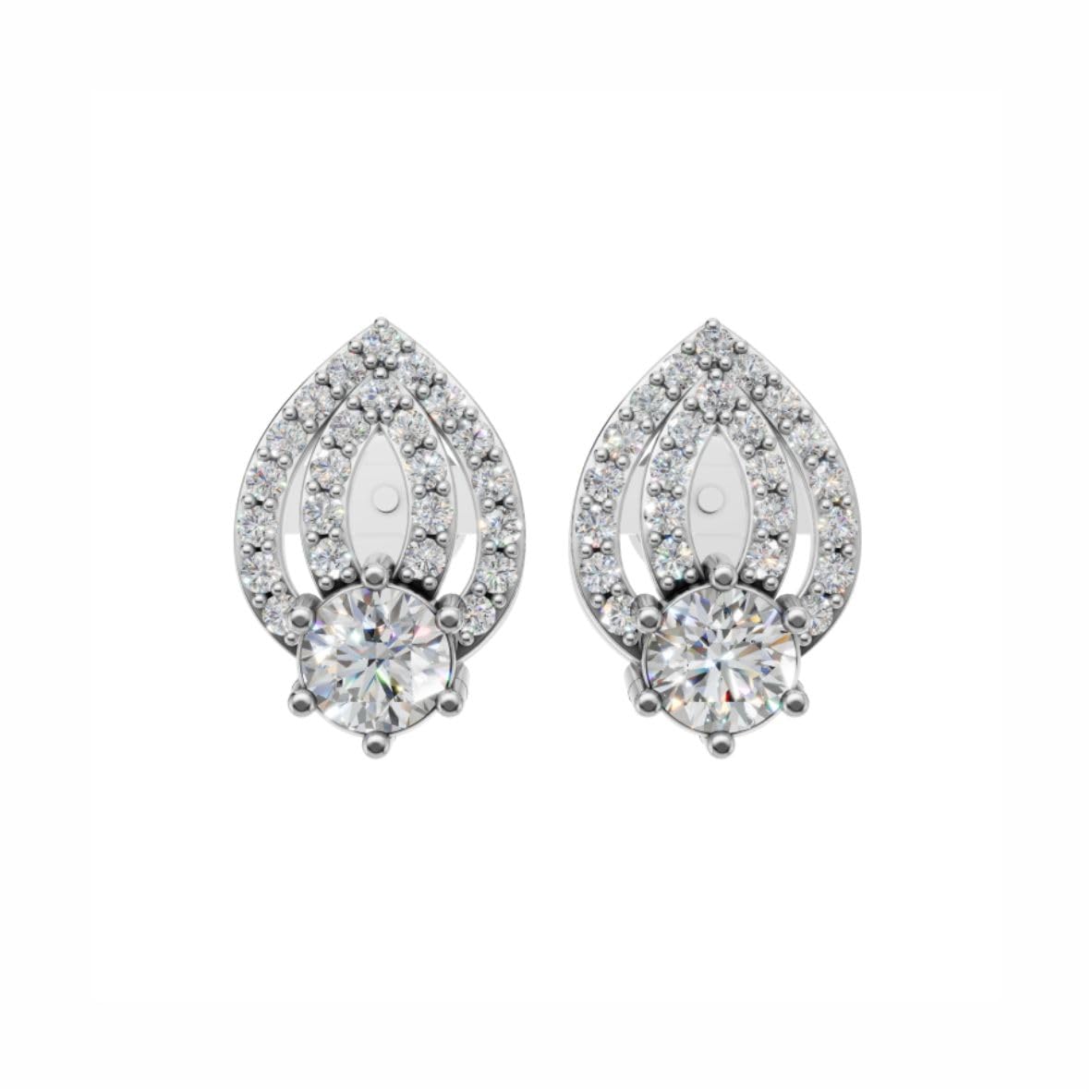 Silver Radiant Marquise Embrace Studs