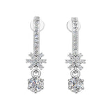 Silver Linear Drop Earrings