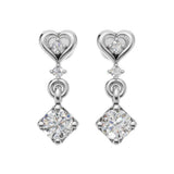 Silver Geometric Drop Earrings