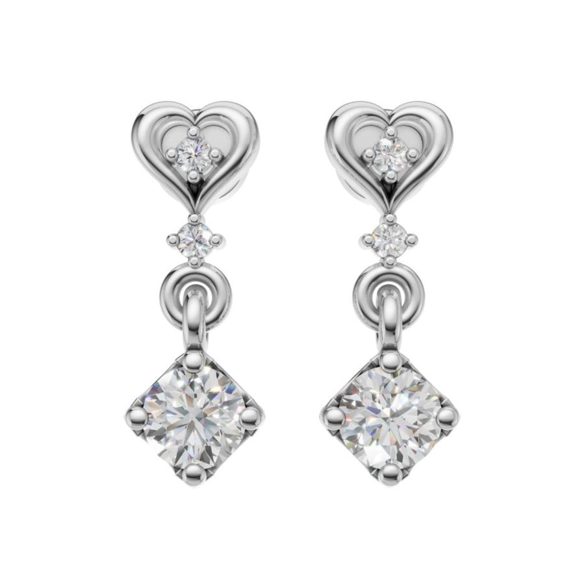 Silver Geometric Drop Earrings