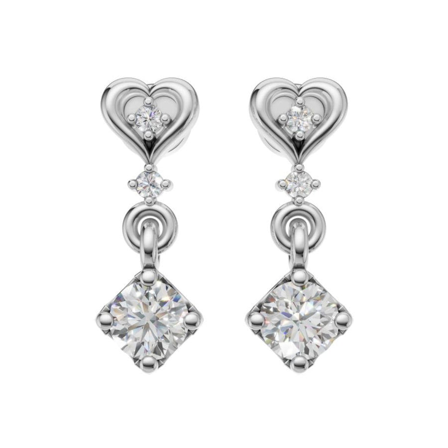 Silver Geometric Drop Earrings