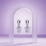 Silver Grace Arc Drop Earrings