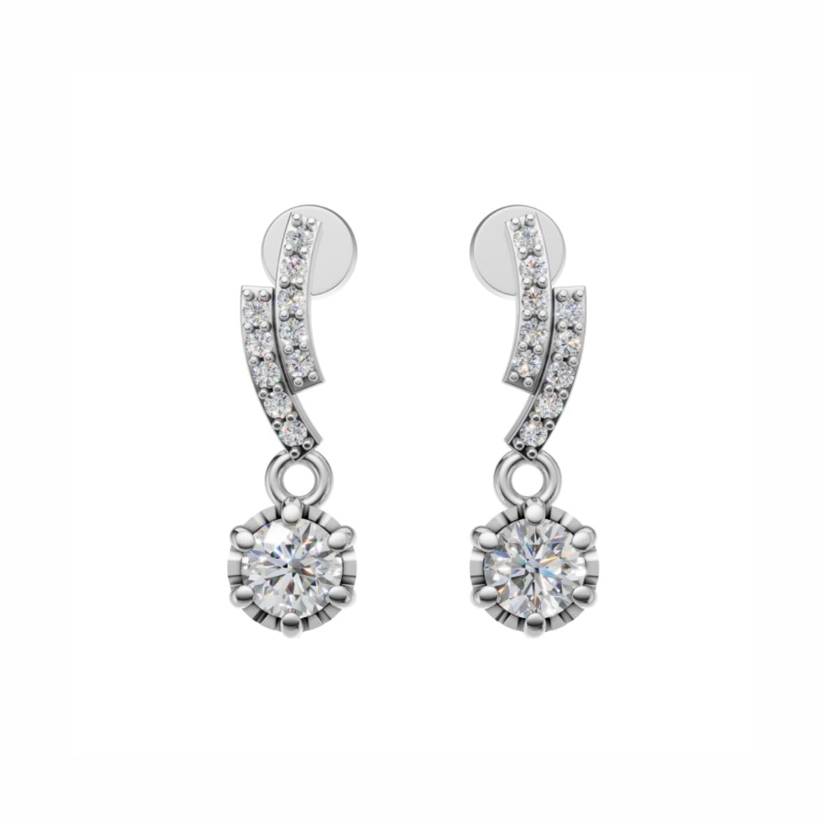 Silver Radiant Curve Drop Earrings