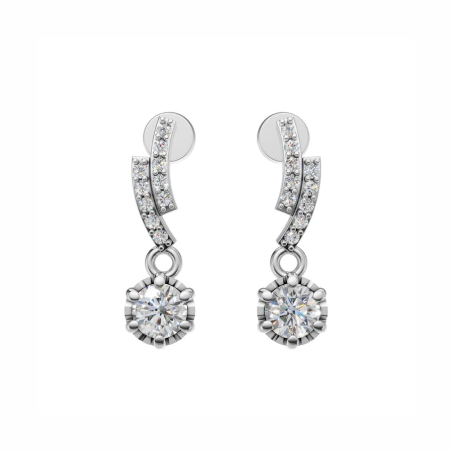 Silver Radiant Curve Drop Earrings