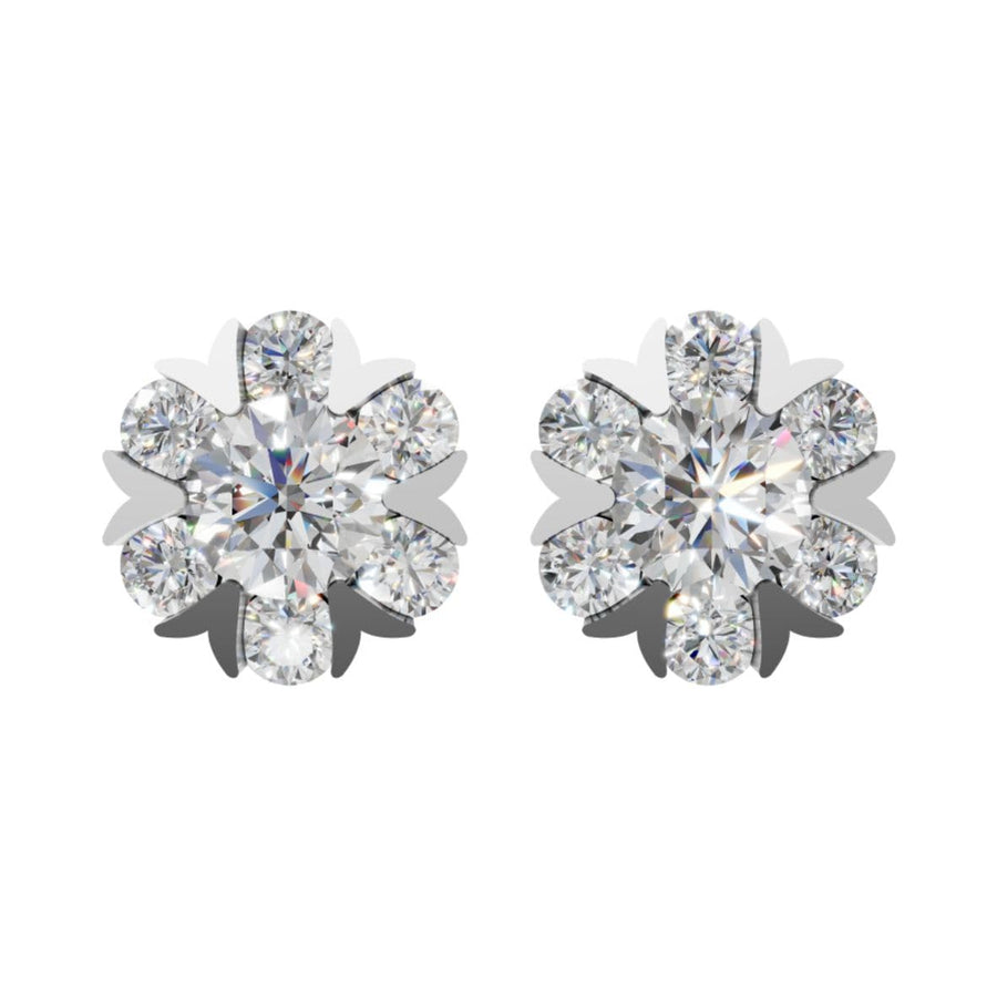 Silver Floral Radiance Stud Earrings