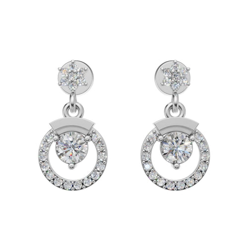 Silver Celestial Heart Drop Earrings