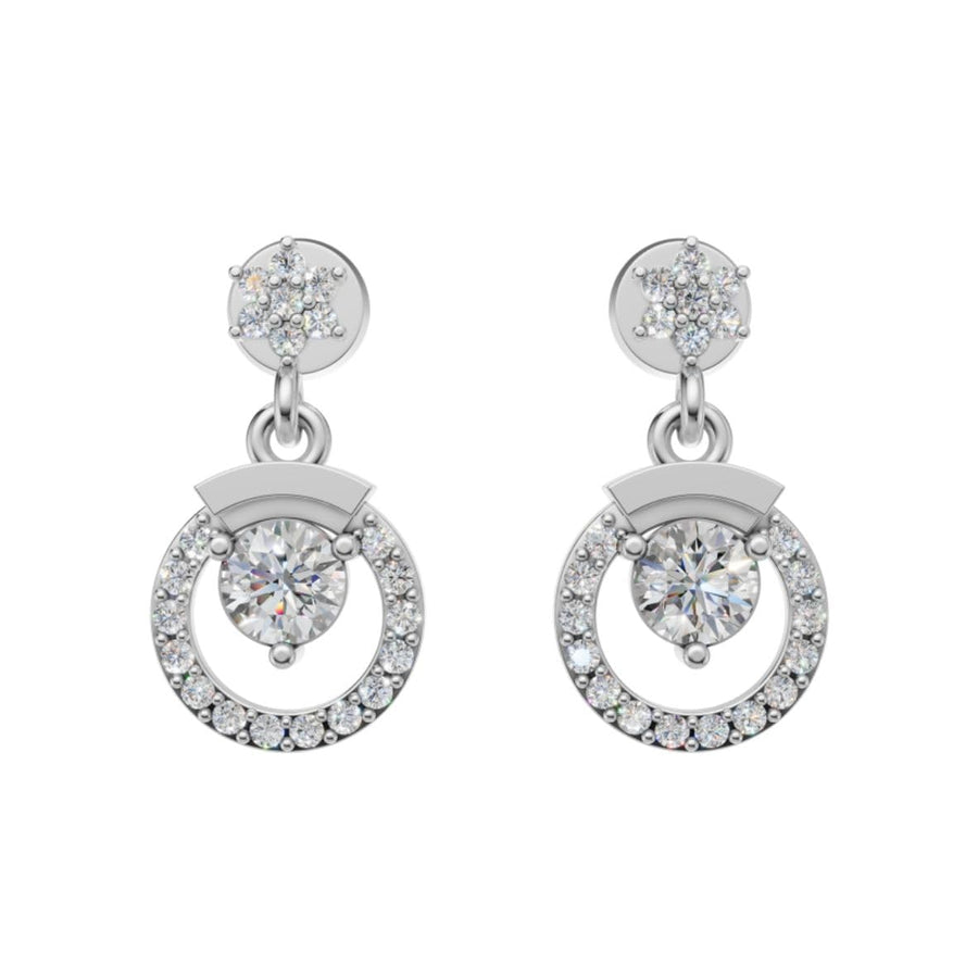 Silver Celestial Heart Drop Earrings