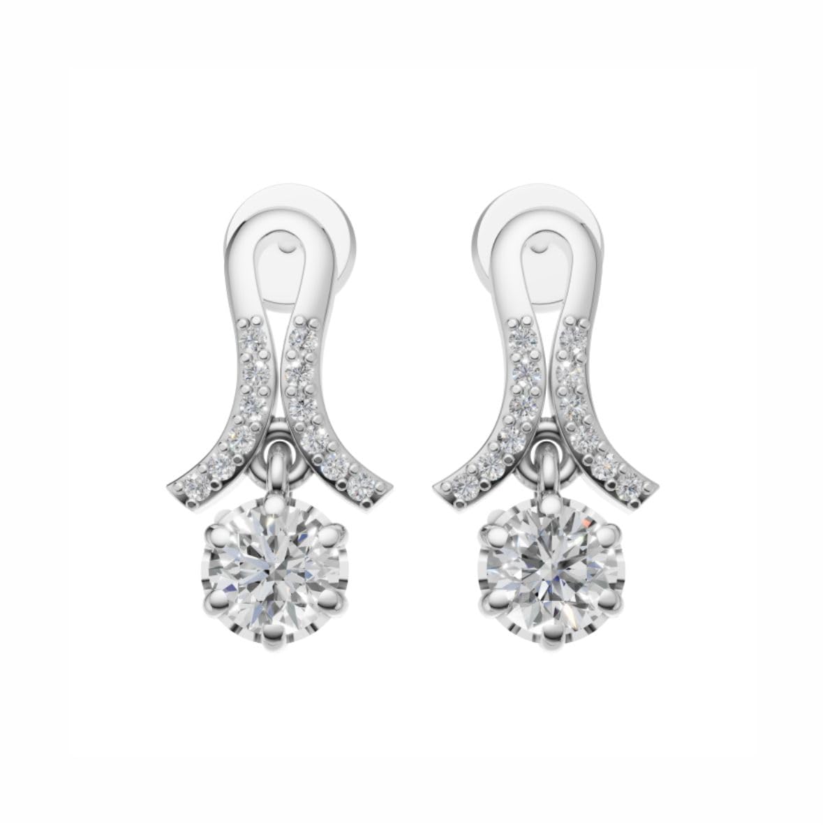 Silver Grace Arc Drop Earrings