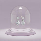 Silver Twin Radiant Drop Earrings