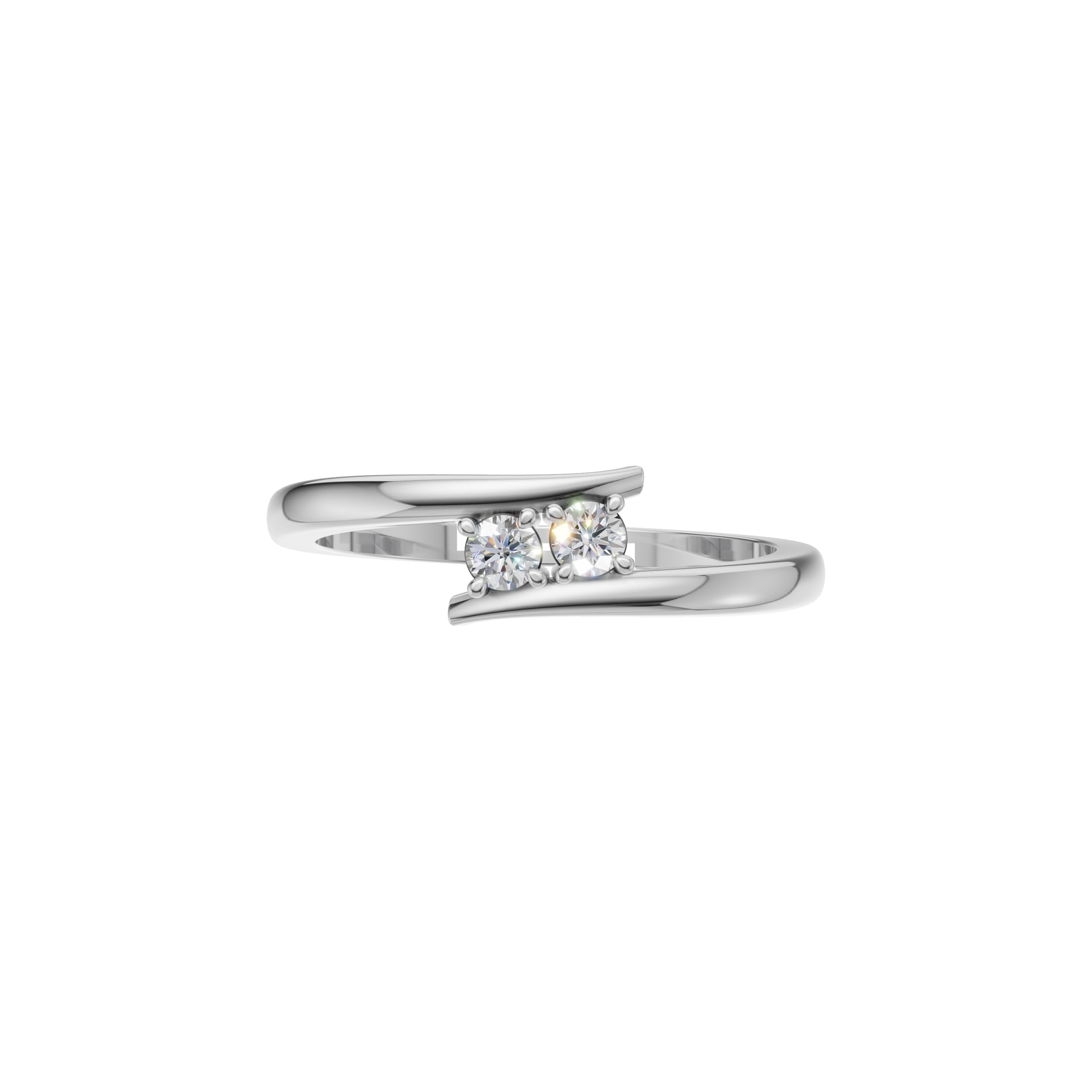 Silver Open Wrap Solitaire Ring