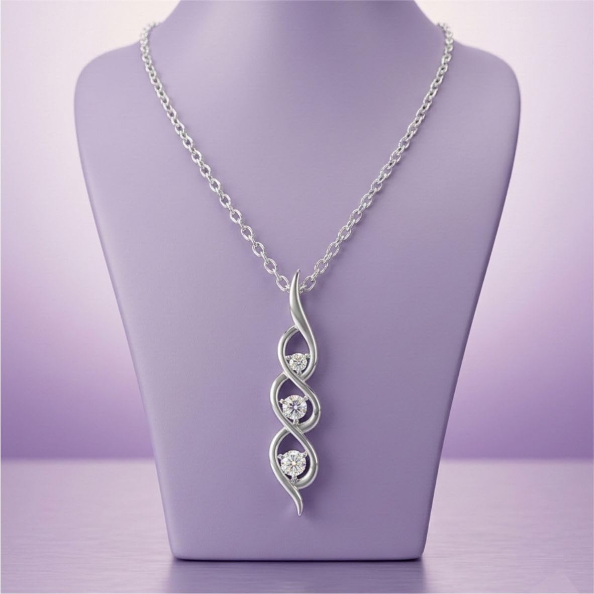 Silver Trinity Spark Wave Pendant