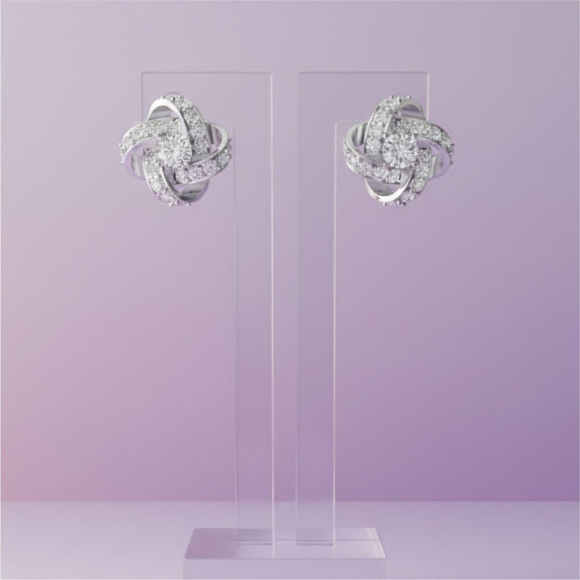 Silver Textured Rosebud Stud Earrings