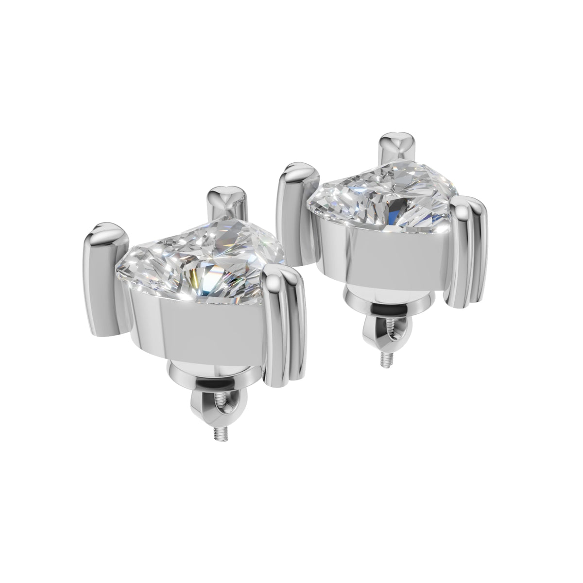 Silver Eternal Heart Crystal Earrings