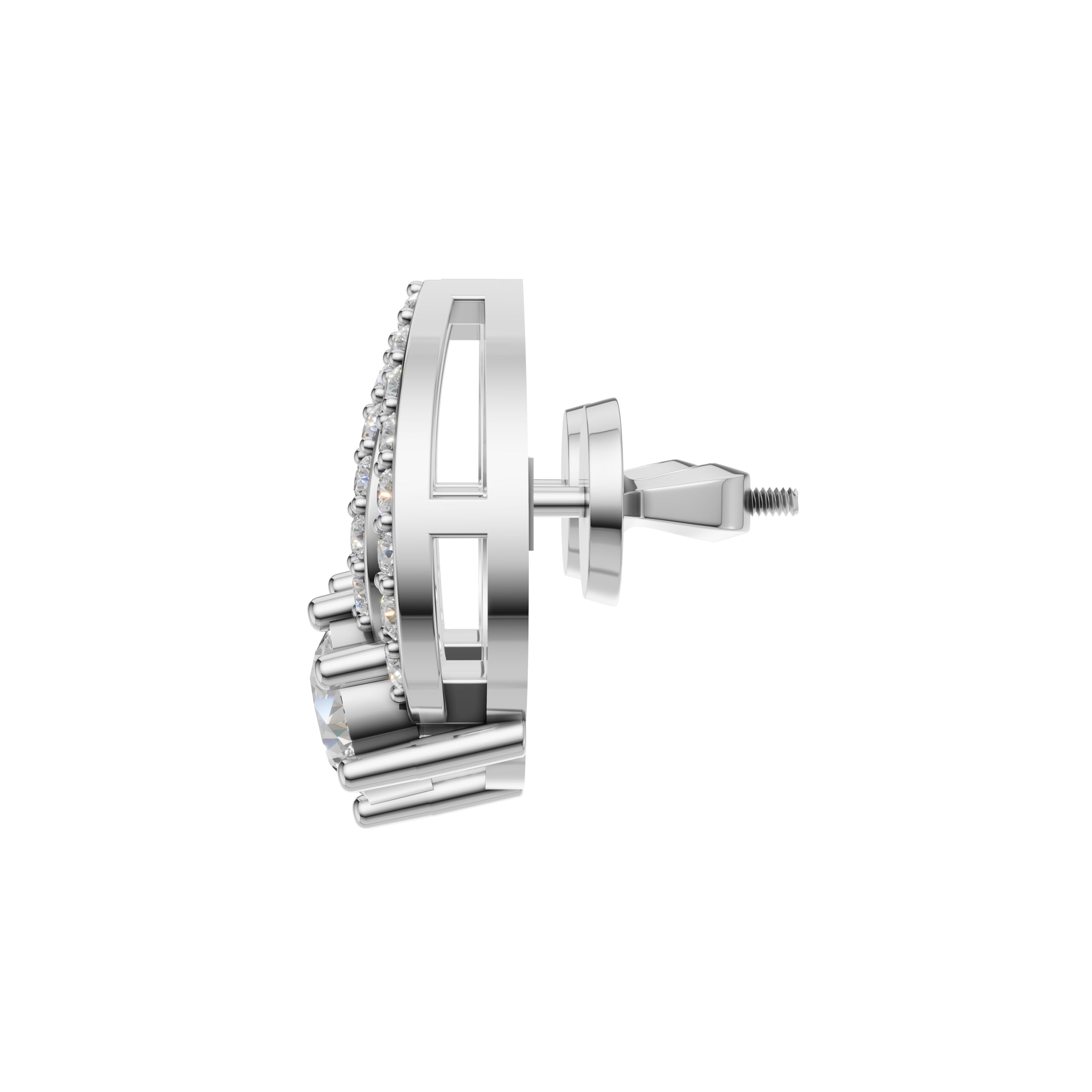Silver Radiant Marquise Embrace Studs
