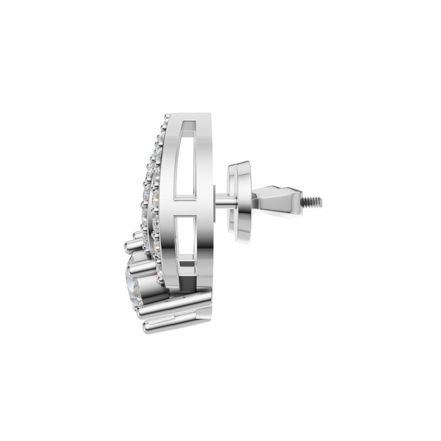 Silver Radiant Marquise Embrace Studs