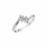 Silver Floral Open Ring